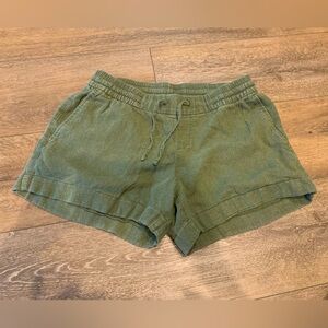 Old Navy Green Linen Blend Pull-On Shorts